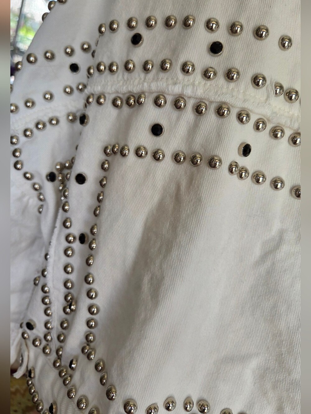 Seek the Label White Heavy Studded/Embellished Denim Jacket Size L (18/20) - Picture 8 of 11